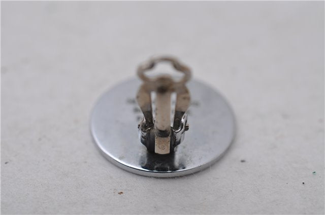 Authentic HERMES BIJOUTERIE FANTASIE Sellier Earrings Silver 0362D