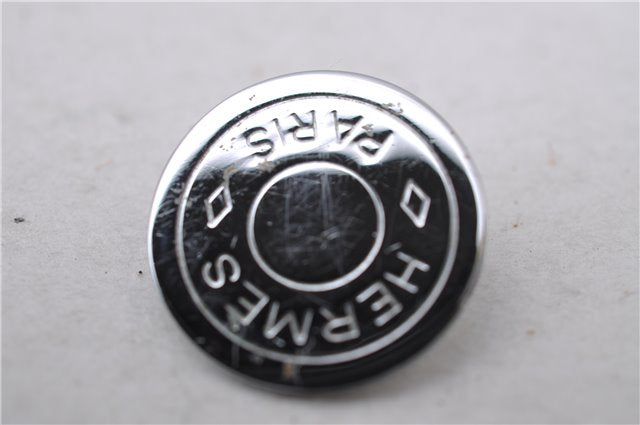 Authentic HERMES BIJOUTERIE FANTASIE Sellier Earrings Silver 0362D