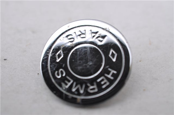 Authentic HERMES BIJOUTERIE FANTASIE Sellier Earrings Silver 0362D