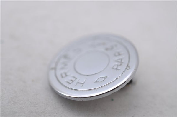 Authentic HERMES BIJOUTERIE FANTASIE Sellier Earrings Silver 0362D