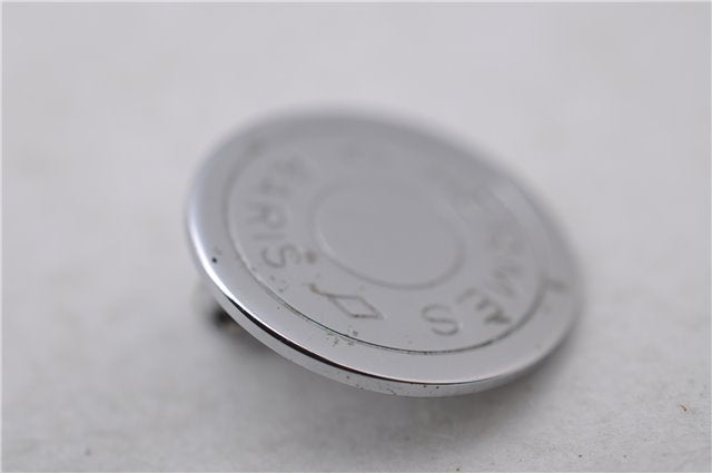 Authentic HERMES BIJOUTERIE FANTASIE Sellier Earrings Silver 0362D