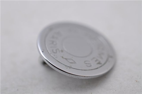 Authentic HERMES BIJOUTERIE FANTASIE Sellier Earrings Silver 0362D