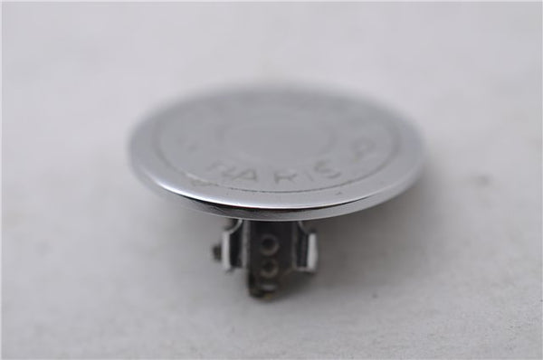 Authentic HERMES BIJOUTERIE FANTASIE Sellier Earrings Silver 0362D