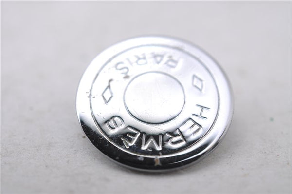 Authentic HERMES BIJOUTERIE FANTASIE Sellier Earrings Silver 0362D