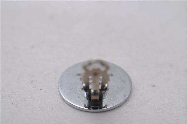 Authentic HERMES BIJOUTERIE FANTASIE Sellier Earrings Silver 0362D