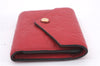 Auth Louis Vuitton Monogram Empreinte Portefeuille Victorine Wallet Red LV 0362F