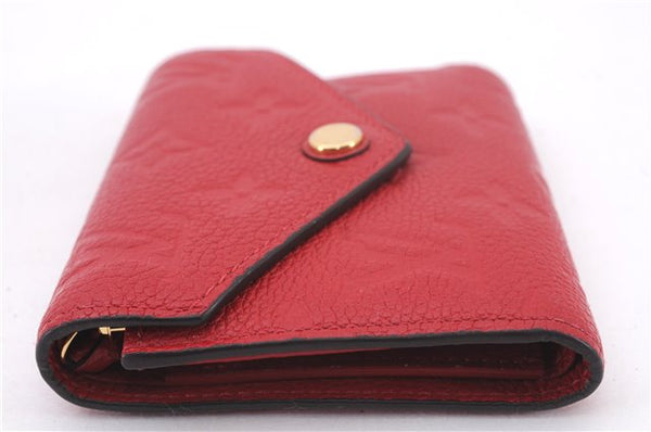 Auth Louis Vuitton Monogram Empreinte Portefeuille Victorine Wallet Red LV 0362F