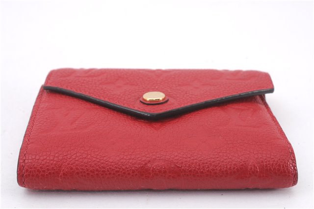 Auth Louis Vuitton Monogram Empreinte Portefeuille Victorine Wallet Red LV 0362F