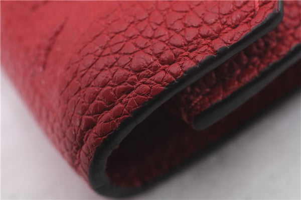 Auth Louis Vuitton Monogram Empreinte Portefeuille Victorine Wallet Red LV 0362F