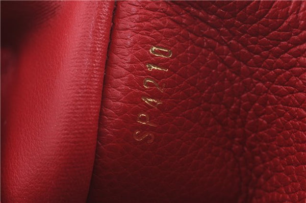 Auth Louis Vuitton Monogram Empreinte Portefeuille Victorine Wallet Red LV 0362F