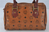 Authentic MCM Visetos Leather Vintage 2Way Shoulder Hand Boston Bag Brown 0365C