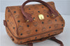 Authentic MCM Visetos Leather Vintage 2Way Shoulder Hand Boston Bag Brown 0365C