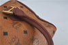 Authentic MCM Visetos Leather Vintage 2Way Shoulder Hand Boston Bag Brown 0365C