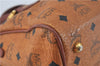 Authentic MCM Visetos Leather Vintage 2Way Shoulder Hand Boston Bag Brown 0365C