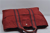 Authentic HERMES Fourre Tout MM Hand Tote Bag Canvas Red 0365E