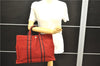 Authentic HERMES Fourre Tout MM Hand Tote Bag Canvas Red 0365E