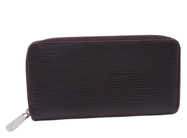 Authentic Louis Vuitton Epi Zippy Wallet Long Purse Purple M6007K LV 0366F