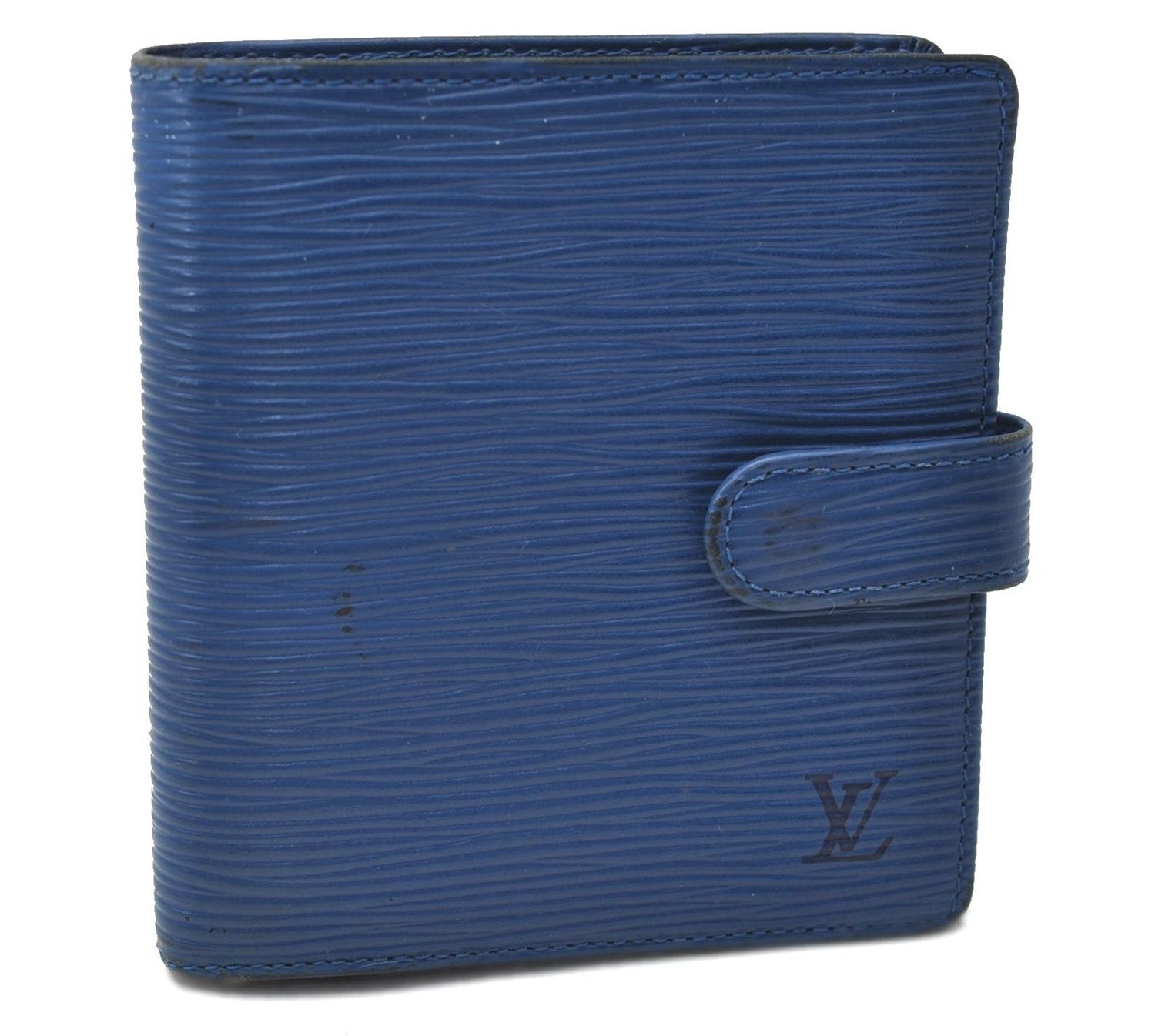 Auth Louis Vuitton Epi Porte Billets Compact Wallet Purse Blue M63555 LV 0368D