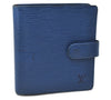 Auth Louis Vuitton Epi Porte Billets Compact Wallet Purse Blue M63555 LV 0368D