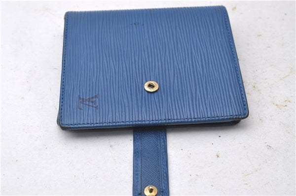 Auth Louis Vuitton Epi Porte Billets Compact Wallet Purse Blue M63555 LV 0368D