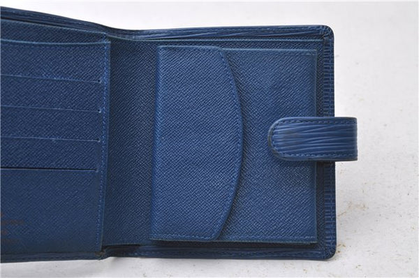 Auth Louis Vuitton Epi Porte Billets Compact Wallet Purse Blue M63555 LV 0368D