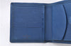 Auth Louis Vuitton Epi Porte Billets Compact Wallet Purse Blue M63555 LV 0368D