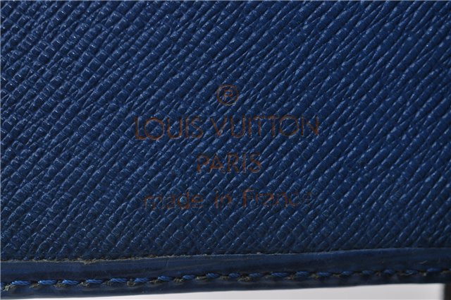 Auth Louis Vuitton Epi Porte Billets Compact Wallet Purse Blue M63555 LV 0368D