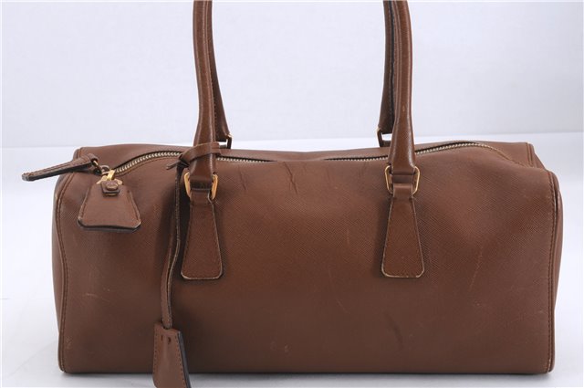 Authentic PRADA Leather Nappa Shoulder Hand Bag Brown 0368E