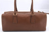 Authentic PRADA Leather Nappa Shoulder Hand Bag Brown 0368E