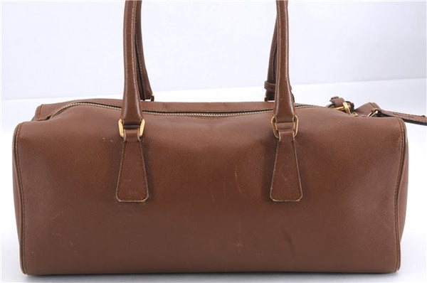 Authentic PRADA Leather Nappa Shoulder Hand Bag Brown 0368E