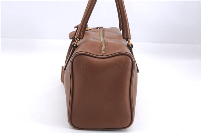 Authentic PRADA Leather Nappa Shoulder Hand Bag Brown 0368E