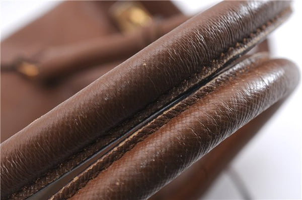 Authentic PRADA Leather Nappa Shoulder Hand Bag Brown 0368E