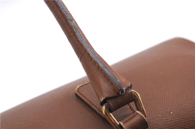 Authentic PRADA Leather Nappa Shoulder Hand Bag Brown 0368E