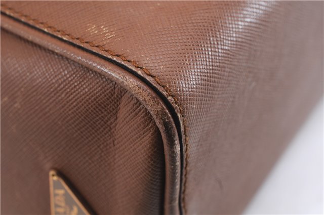 Authentic PRADA Leather Nappa Shoulder Hand Bag Brown 0368E