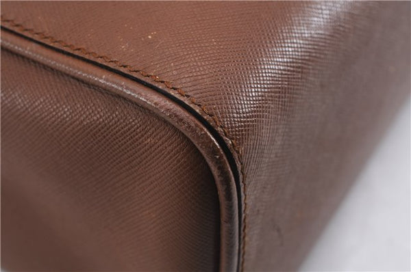 Authentic PRADA Leather Nappa Shoulder Hand Bag Brown 0368E