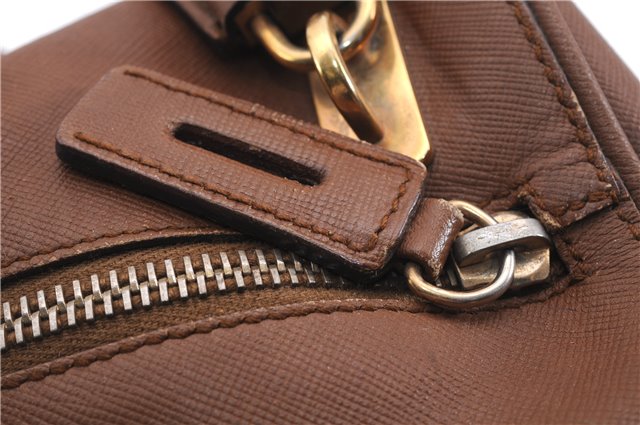 Authentic PRADA Leather Nappa Shoulder Hand Bag Brown 0368E