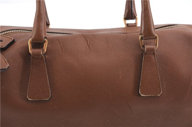Authentic PRADA Leather Nappa Shoulder Hand Bag Brown 0368E