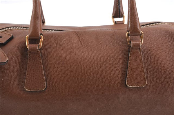 Authentic PRADA Leather Nappa Shoulder Hand Bag Brown 0368E