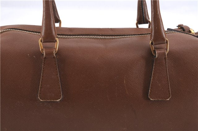 Authentic PRADA Leather Nappa Shoulder Hand Bag Brown 0368E
