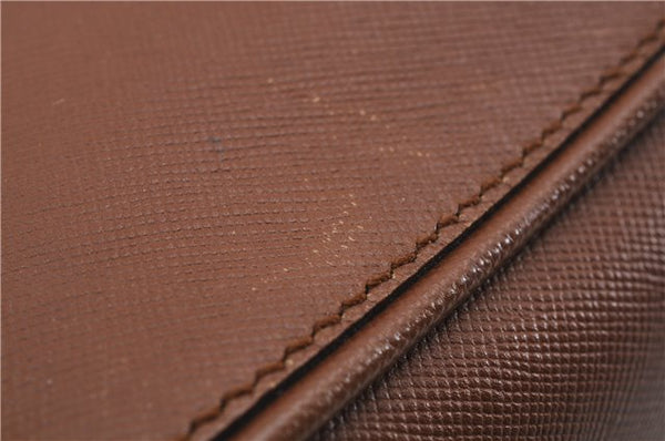 Authentic PRADA Leather Nappa Shoulder Hand Bag Brown 0368E