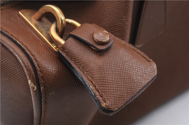 Authentic PRADA Leather Nappa Shoulder Hand Bag Brown 0368E