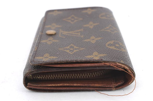 Auth Louis Vuitton Monogram Porte Monnaie Billets Tresor Wallet M61730 LV 0369D