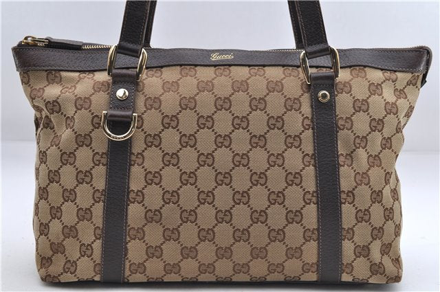 Authentic GUCCI Vintage Shoulder Tote Bag GG Canvas Leather 141470 Brown 0369E