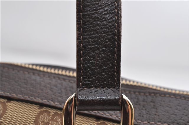 Authentic GUCCI Vintage Shoulder Tote Bag GG Canvas Leather 141470 Brown 0369E