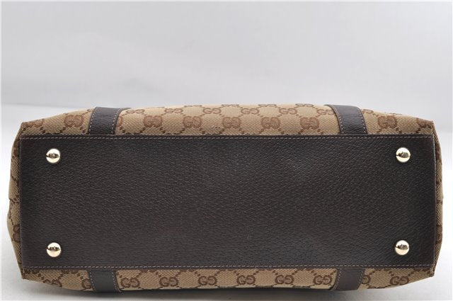 Authentic GUCCI Vintage Shoulder Tote Bag GG Canvas Leather 141470 Brown 0369E