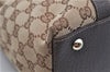 Authentic GUCCI Vintage Shoulder Tote Bag GG Canvas Leather 141470 Brown 0369E
