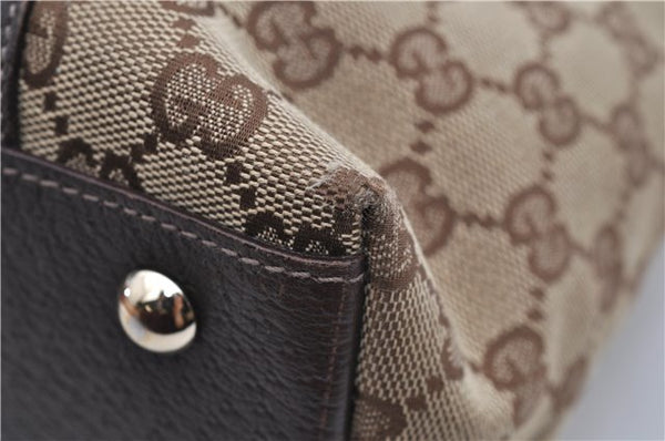 Authentic GUCCI Vintage Shoulder Tote Bag GG Canvas Leather 141470 Brown 0369E