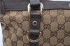 Authentic GUCCI Vintage Shoulder Tote Bag GG Canvas Leather 141470 Brown 0369E