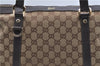 Authentic GUCCI Vintage Shoulder Tote Bag GG Canvas Leather 141470 Brown 0369E