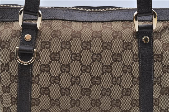 Authentic GUCCI Vintage Shoulder Tote Bag GG Canvas Leather 141470 Brown 0369E
